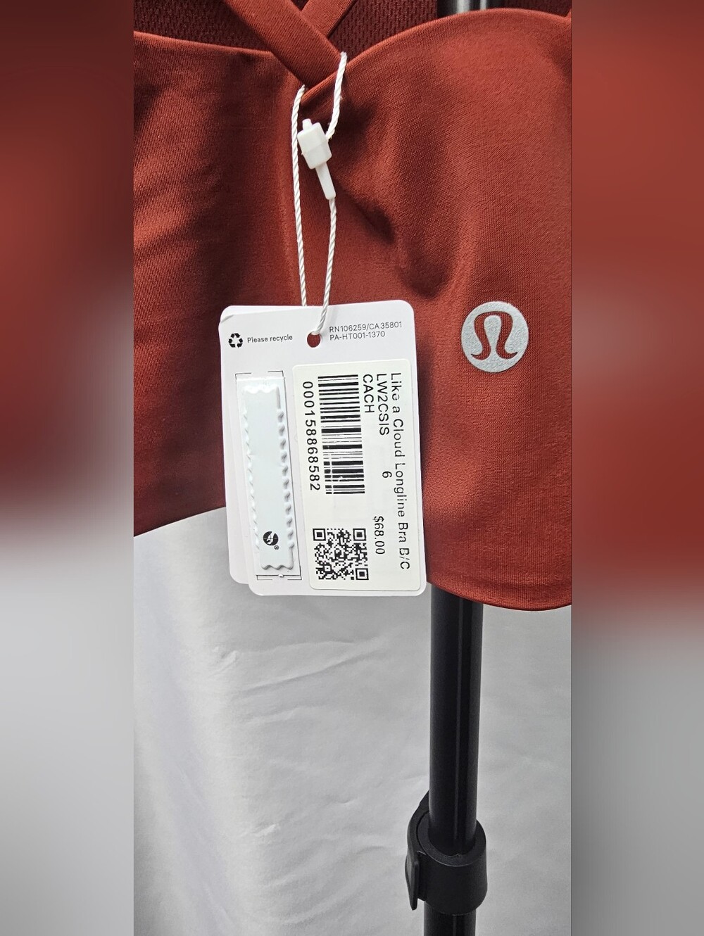 ​NWT Lululemon Like a Cloud Longline Bra *B/C Cup - Cranberry Charm (Size 6) - Picture 3 of 3